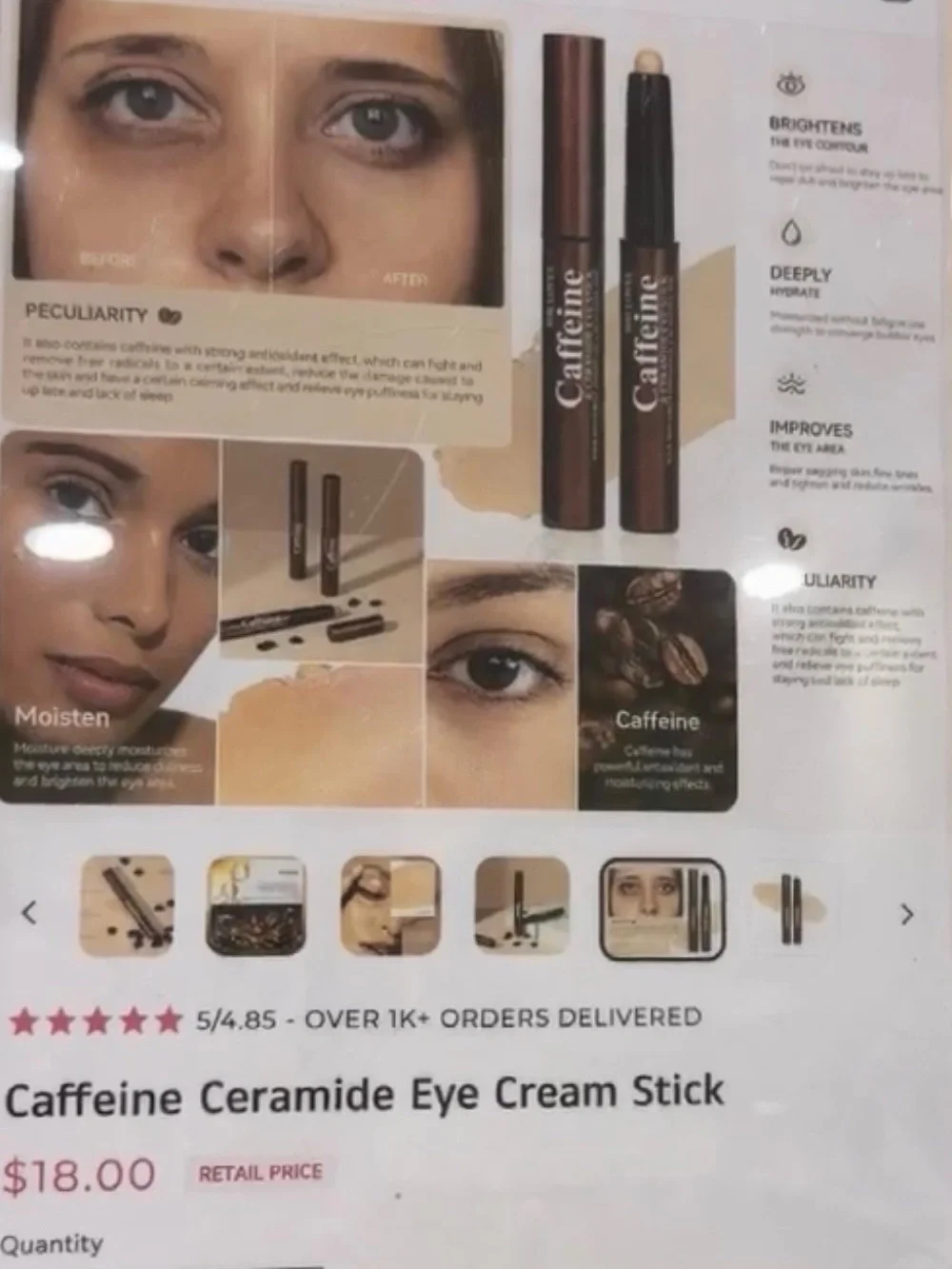 Ceramide Eye Cream Stick – Hydrating Beige Eye Corrector